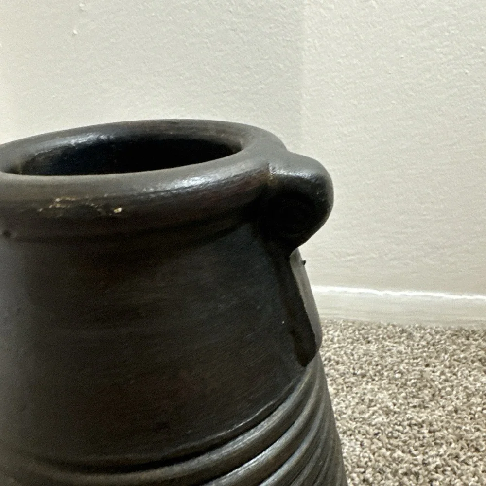 Philippine Made Pottery Vase Terra Cotta Clay Brown Handles Boho  Rustic 10